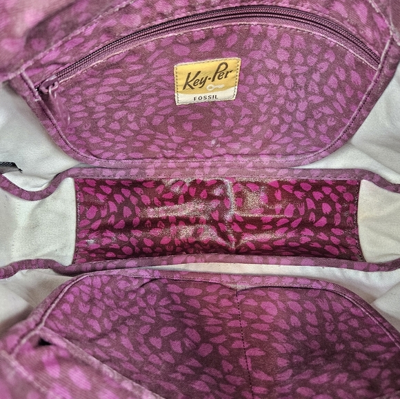 Fossil Key-Per Colorful Coated Canvas Messenger Crossbody Laptop Bag - Picture 10 of 14